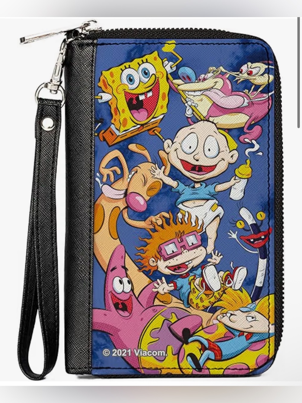 Buckle-Down Women's PU Zip Around Wallet Rectangle-Nick 90's Rewind